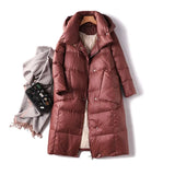 Women Loose Long Down Coat 90% White Duck Down Jacket Hooded Winter Plus Size Overcoat Female Thick Warm Feather