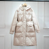 Waterproof Winter Women's Long Puffer Jacket 2022 Big Real Raccoon Fur Hooded Duck Down Coat Female Rain Feather