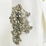 Fashion New Heavy Industry Nails Diamond A Buckle Suit Jacket Wide Leg Trousers Set