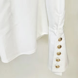 New Star Fashion Simple Repair White Long-Sleeved Horn Sleeve