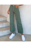 casual corduroy women long pants autumn winter Office button wide-legged trousers Fashion mid waist ladies bottom 928-1-Outfit