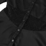 Shirt Dress Women Elegant Vintage Long Sleeve Dresses Sexy Gothic Pleated Streetwear Turn-down Collar Casual RobeYL23434DG-Outfit