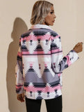 Fashion Print Turndown Collar Long Sleeve