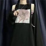 Japan Amine Tshirt Streetwear Japanese T Shirt Harajuku Loose White Tops Funny Casual High Street Gothic Tshirt