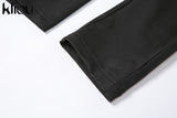 Kliou Backless Stretchy Sporty Rompers Womens Jumpsuit Long Sleeve Skinny Workout Active Wear Solid One Piece Overalls