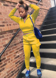 Casual Zipper Long Sleeve Hoodies and Sweatpants 2 Piece