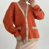 V Neck Oversized Cardigan for Women 2021 Autumn Winter Fashion Long Sleeve Knitted Casual Women's Cardigans