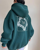 Women's Casual Fashion Letter Prints With Long-Sleeved Hooded Hoodie