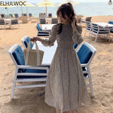 2021 Spring Chic Korea Fenimine Vestidos Women Fashion Bohemian Style Holiday Date Girls Floral Print Chiffon Long Maxi