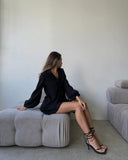Summer Women's Long-Sleeved Tops Lotus Side Shorts Casual Fashion Suit