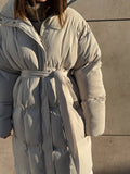 Leisure Collection Waist Thin Long Bread Cotton Clothes Women Thick Warm Cotton Coat