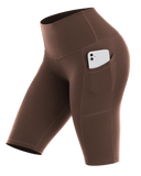 Women High Waist Gym Short Sport Leggings Phone Pockets Jogging Running Trainning Stretchy Fitness Gym