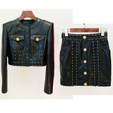 New Star Fashion Necker Heavy Industry Rope Repair Short Leather Jacket Jacket