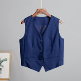 And Linen Vest Vest 2024 Summer New Female Temperament Leisure Sleeveless Single-Breasted Vest Jacket-Outfit