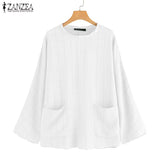 Check Shirts Women's Spring Blouse ZANZEA 2022 Casual Long Sleeve Blusas Female O Neck Tunic Plaid