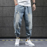New Hip Hop Harem Jeans Pants Men Loose Joggers Denim Casual Sweatpants Korea Ankle Length Trousers