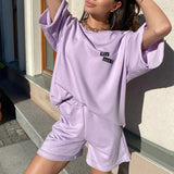 Women Tracksuit Two Piece Set Oversize Sweatshirts And Shorts Sportswear Outfit Solid Y2k Set Summer