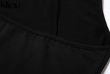 kliou black Skinny Spaghetti Strap sleeveless Street woman Rompers classic bar club Bodycon jumpsuits body femme