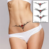 Temporary Tattoo Stickers Sexy Rose Heart-shaped Wreath Fake Tatto Waterproof Tatoo Back Leg Arm Belly Big Size for Women