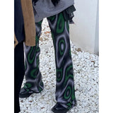 Casual Flare Pants Y2k Clothes High Waist Slim Fit Trousers 2022 New Bottoms Korean Fashion Floral Pantalon