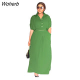 Fashion Two Piece Set Women Casual Solid Bat-sleeve Button Shirt Split Skirt Two Piece Suit Women-Outfit