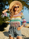 Rainbow Crochet Islander Tassel Crop
