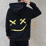 Smile Hoodies 2019 Winter Hip Hop Print Oversized Sweatshirts Fashion Patchwork Unisex Couple Streetwear Men Women
