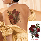 Waterproof Temporary Tattoo Sticker Totem Line Black Classical Tatoo Body Art Arm Leg Fake Tattoos Women/Men Girl 14.8*21