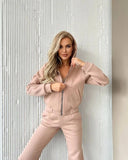 Autumn And Winter Plus Velvet Long-Sleeved Hooded Long-Sleeved Lady's Trousers