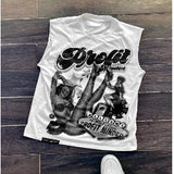 New Leisure Sleeveless Vest With Short-Sleeved Top Couple Summer Loose Printing Hot