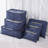6 PCS Travel Storage Bag Set for Clothes Tidy Organizer Wardrobe Suitcase Pouch Travel Organizer Bag Case Shoes Packing Cube