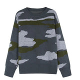 Sweater Women Autumn And Winter New Camouflage Leopard Sweater Round Collar Knitted Shirt