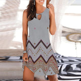 Dress Summer 2022 Floral Printed Sleeveless Women's Dress Boho Casual Beach Party Vestidos Robe White Dress