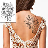 Temporary Tattoo Stickers Sexy Rose Heart-shaped Wreath Fake Tatto Waterproof Tatoo Back Leg Arm Belly Big Size for Women