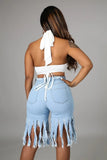 Fringed Ripped Jeans