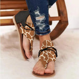 2021 Fashion New Women Sandals Elegant Leopard Print Comfortable Boho Style Female Sandals Cover Heel Lady Casual Shoes