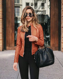 2020 Spring Autumn Fashion Stand Button Women's Jackets Casual Bodycon Solid Long Sleeve Zipper Lady Pilot Jackets