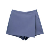 Shorts Skirts for Women, High Waist, Side Zipper, Female Skort, Chic Fashion-Outfit