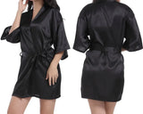 Women's Nightgray Simulation Silk Color Clove And Robe Light Face Solid Color Thin Cardigan Summer Sexy Short