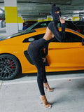 Kliou Shiny Outstanding Bodycon Hooded Jumpsuit Women Long Sleeve Sexy Backless Fashion Streetwear Skinny Slim Female