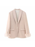 2023 Women Spring Summer Pant Suits2 pieces sets Fashion Solid Blazers Suit Coats and Trousers Female Casual Suits Cloth-Outfit