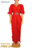 Colors African Dresses for Women Pleat Africa Dress African Clothes Fashion Long Maxi Evening Party Dress Robe Africaine Femme-Outfit