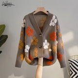 Winter Fashion 2021 Korean Style Women Casual Sweater and Cardigans Long Sleeve V Neck Button Up Oversized Jacket