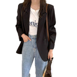 Woherb Version Of The Suit Jacket Female 2024 Autumn New Loose Casual Joker Net Red Small Suit Jacket Female Tide-Outfit