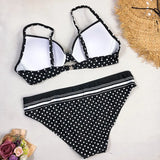 Swimwear 2021 Bikinis Black Swimming Suit For Women Dot Polka Swimsuit Padded Push-up Bikini