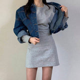 2022 New Fashion Women Solid Grey Sexy Blackless Dresses Elegant Female Long Sleeves Causal Party Club Dresses Female
