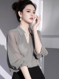 Chiffon Shirt Women 2025 Summer New Burst T-Shirt Light Luxury High Sense Unique Beautiful Temperament