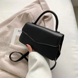 New PU Leather Small Handbag Fashion Texture Messenger Bag Trend Solid Color Single Shoulder Bag Female Portable Small Round