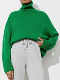 Winter Women Turtleneck Sweater Solid Thick Warm Pullover Top Oversized Casual Loose Knitted Jumper Female Soft