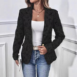 Women's Coat New Wish Long-Sleeved Lattice Hooded Zip-On With Pocket Loose